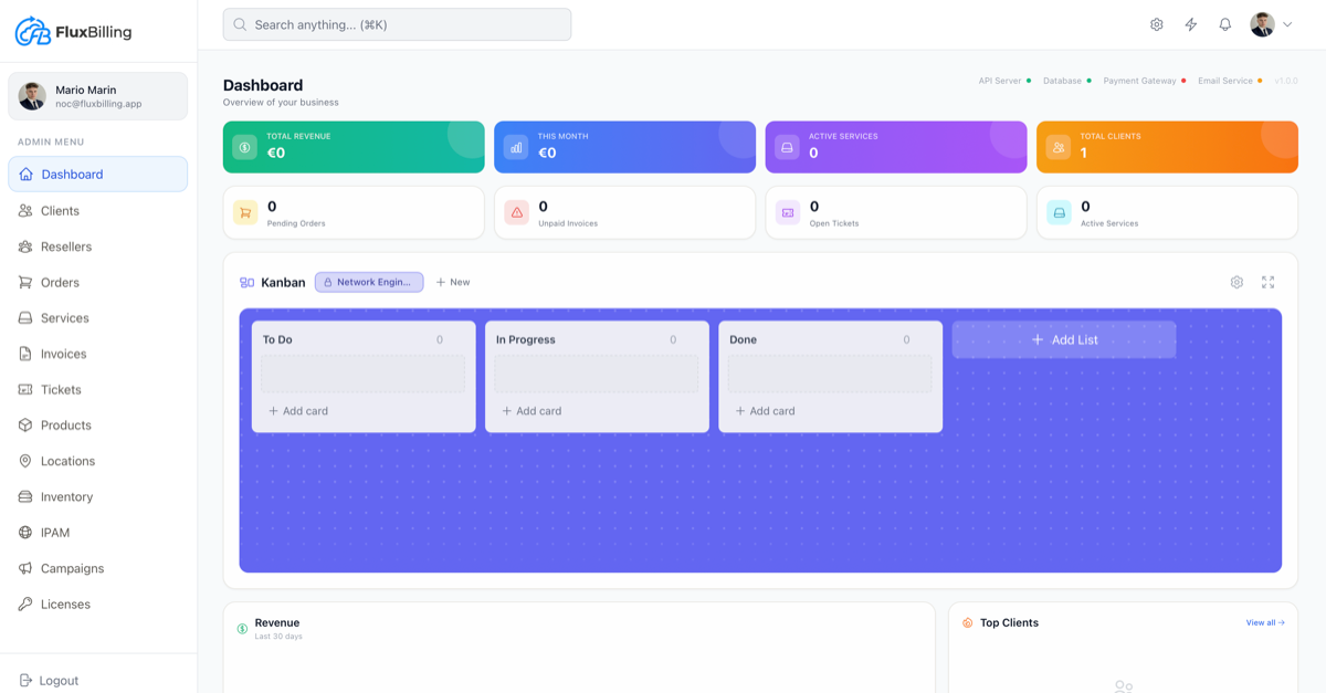 FluxBilling Admin Panel